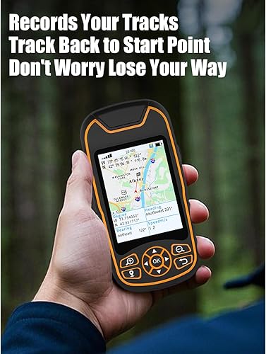 Miniatura 3 de GPS de mano A8 para senderismo, navegador GPS de mano resistente e impermeable, pantalla legible a la luz solar de 3.2 pulgadas, GPS portátil