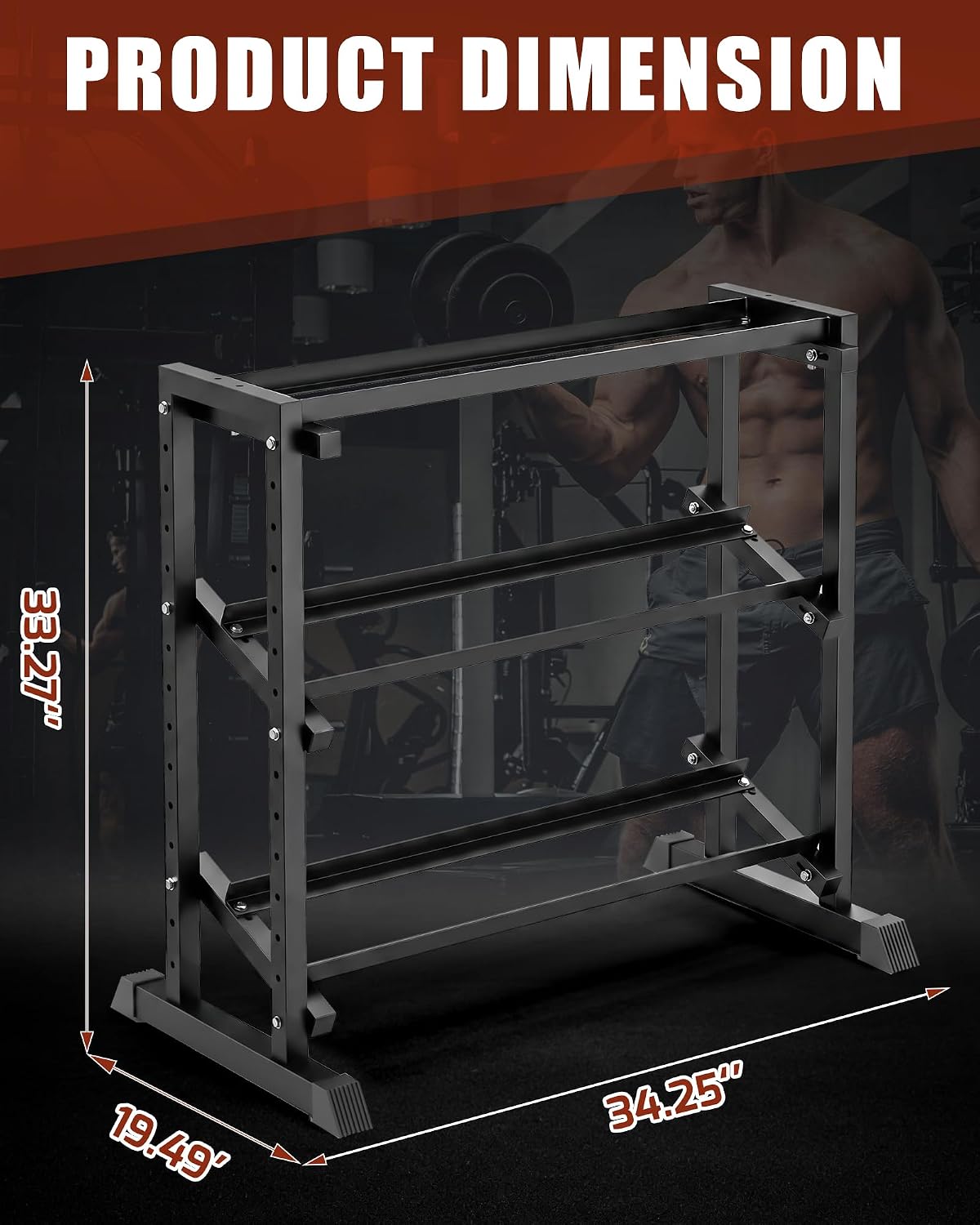 Dumbbell Rack, Hold Up to 1100LBS, Heavy Duty Weight Storage Rack with Adjustable Width, Non-Slip & Floor-Friendly, Home Gym Organizer for Strength Training Equipment