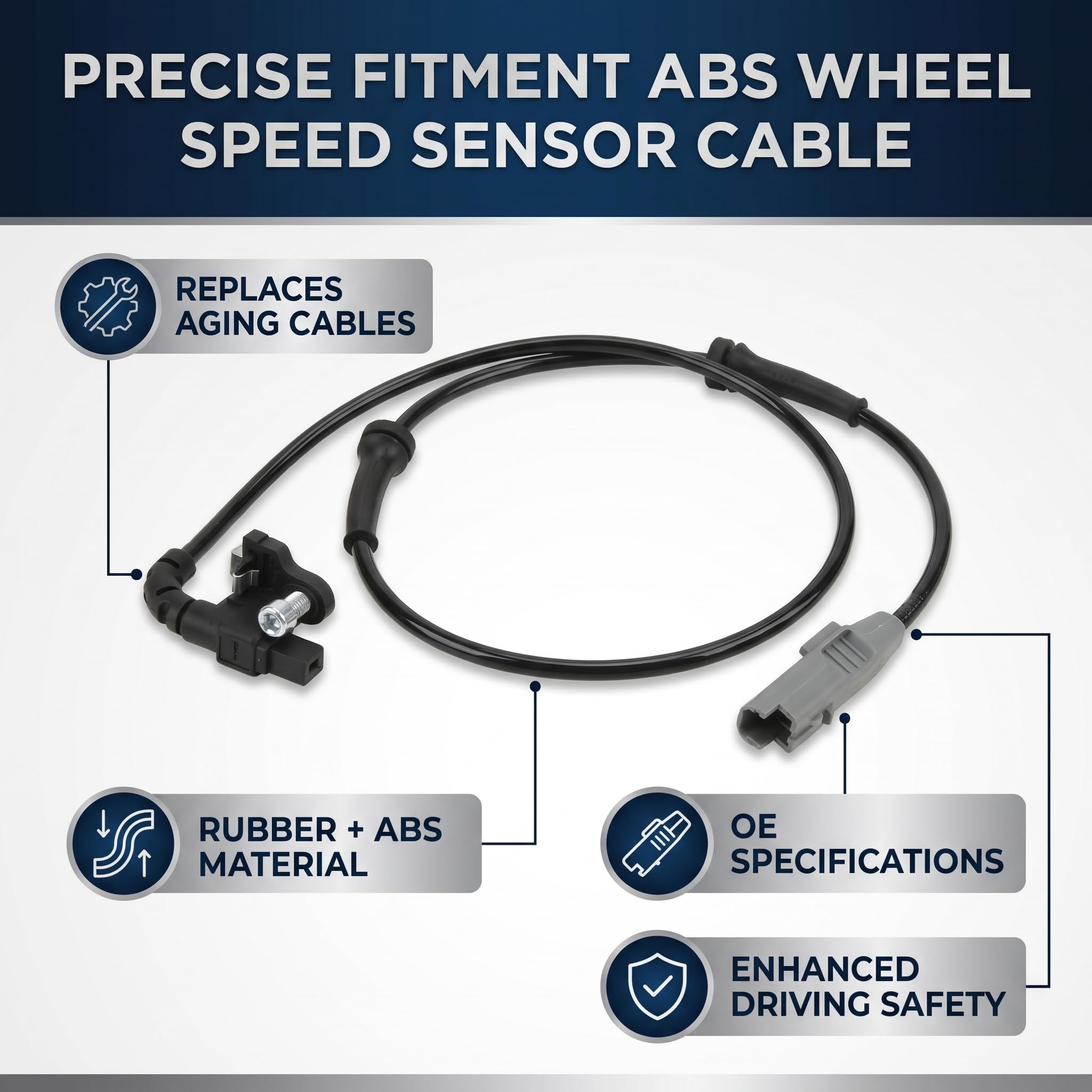 Sensor ABS, Sensor de Velocidad ABS 4545.L0 Reemplazo de Rendimiento Estable Trasero Izquierdo Derecho para Citroen C4 DS4