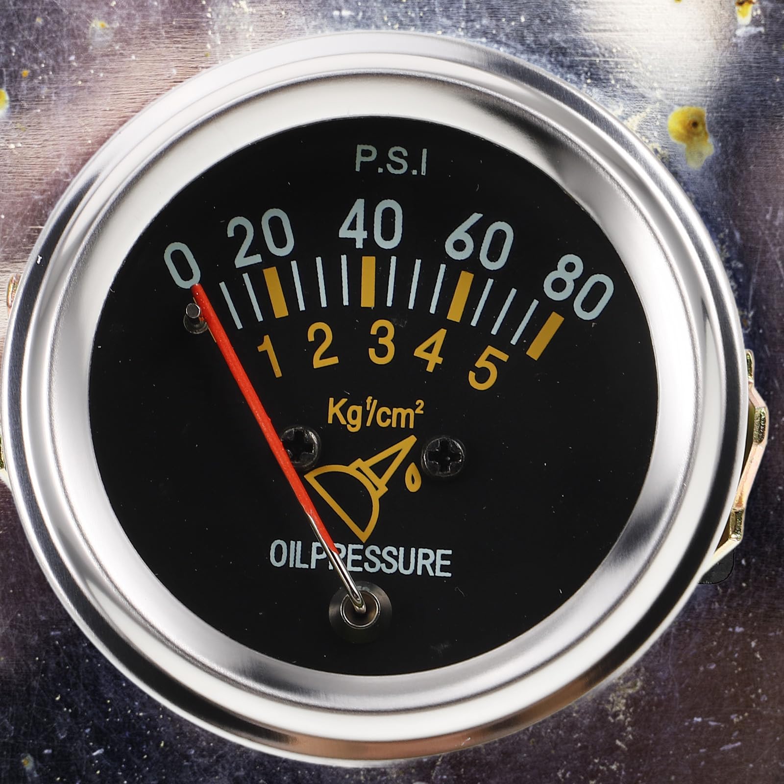 NUOBESTY Huile Exacte Manomètre Mécanique Voiture 52mm pour Pression Métal Corps en Noir, Mesure Précise et Lecture Jauge D'huile pour Véhicule