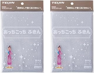 【まとめ買い】テイジン あっちこっちふきん 厚手版ハーフ 33×24cm ふきん 布巾 窓鏡 日本製 (親) 2枚セット (グレー)