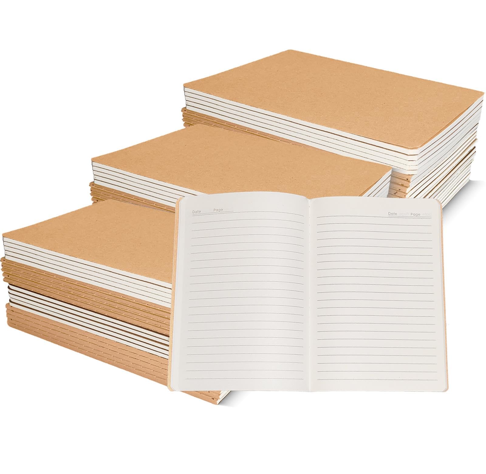 Paquete de 60 cuadernos A5 a granel, papel grueso de 80 g/m², 36 hojas, 72 páginas (actualizado a partir de 30 hojas y 60 páginas), tamaño de 8.1 x 5.5 pulgadas, cuadernos de diario, bloc de