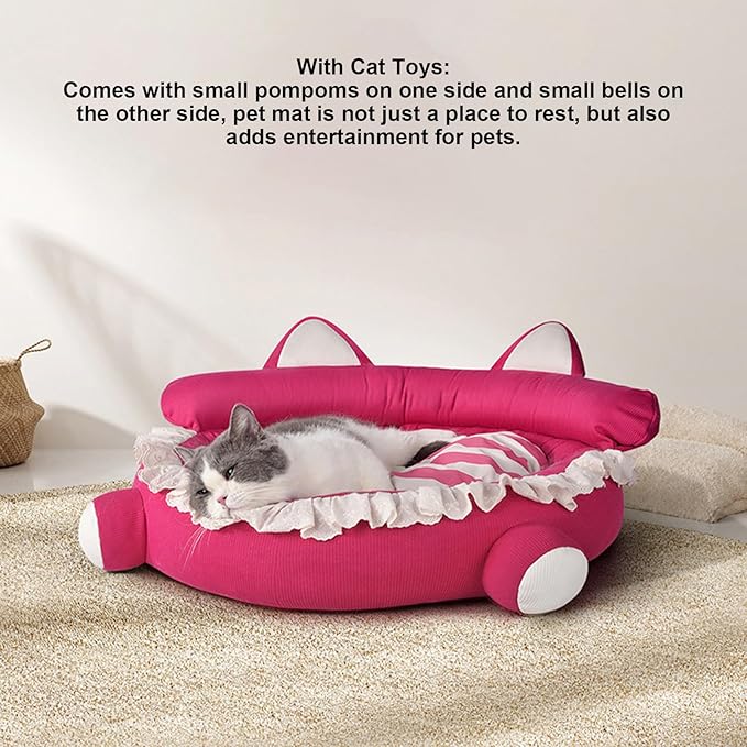 Cama para Perro Mediana 54cm con Almohada y Juguetes Lavable miniatura 5
