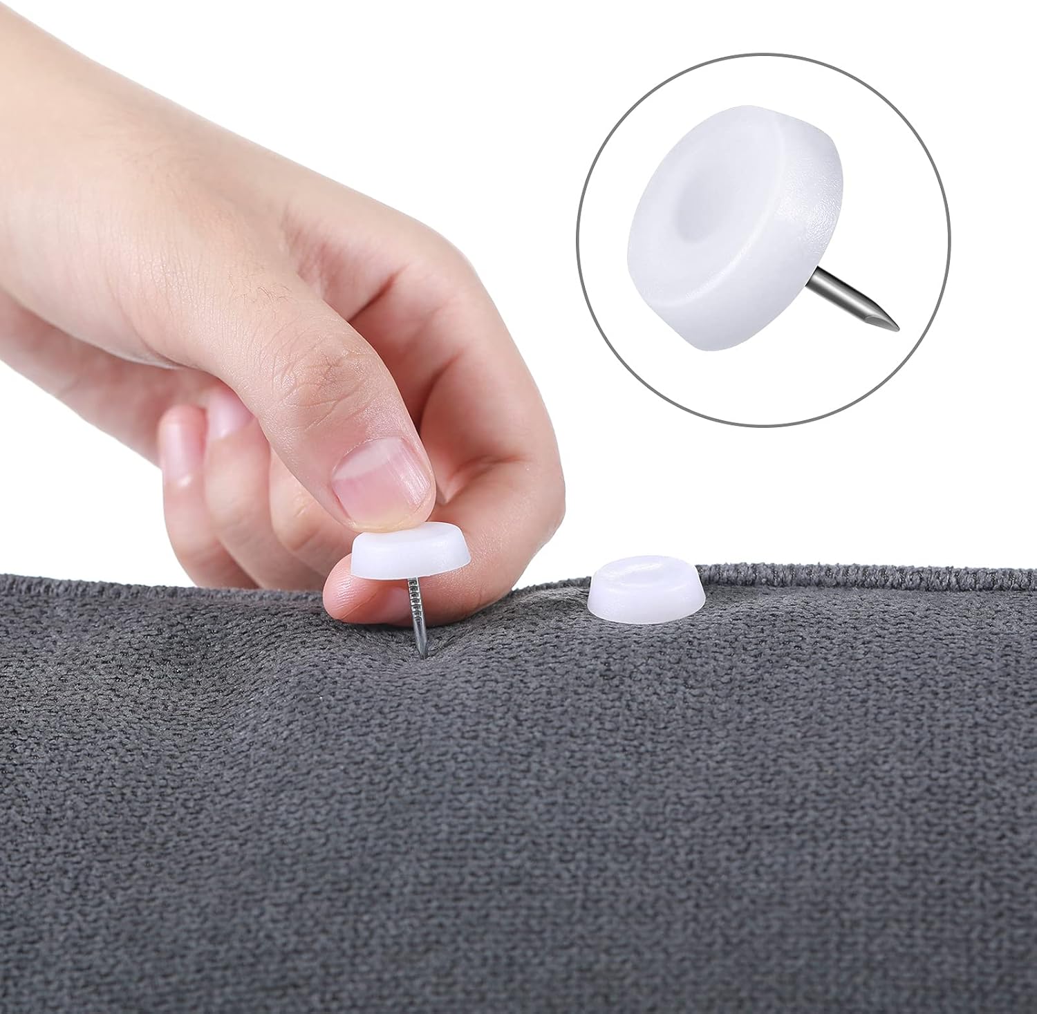 Gerrii 100 Pieces Plastic Bed Skirt Holding Pins Nylon Furniture Sliders Table Leg Feet Protector Nails Bed Skirt Holding Pins for Chairs, Tables, or Sofas -