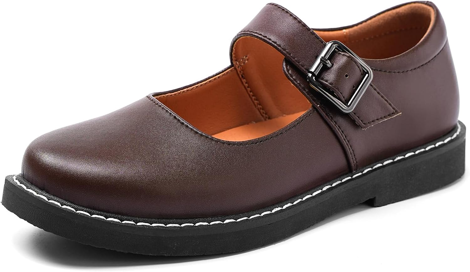 Women's Mary Jane Oxford Shoes Leather Non-Slip Dress Vintage Buckle Design for Casual Formal Work Shoes Girls School Office Comfort Flats. - Image 4