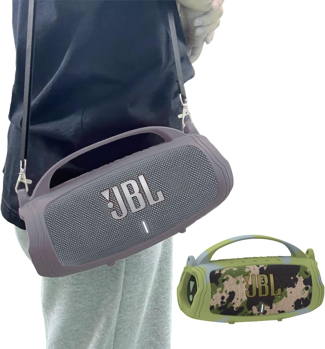 JCHPINE Silicone Cover Case for JBL Charge 5 Portable Bluetooth Speaker, Protective Skin Holder for JBL Charge 5 Speaker Accessories (Camouflage Case, NOT Fit Wi-Fi Version) - Image 3