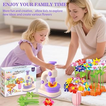 SANANT Fabric Flower Bouquets Toys, DIY Arts and Crafts Toys for Kids 4-8, Making Kit Build Own Bouquet, DIY Educational Activities Flower Making Kit Toys for Toddlers, Birthday Gifts for Girls
