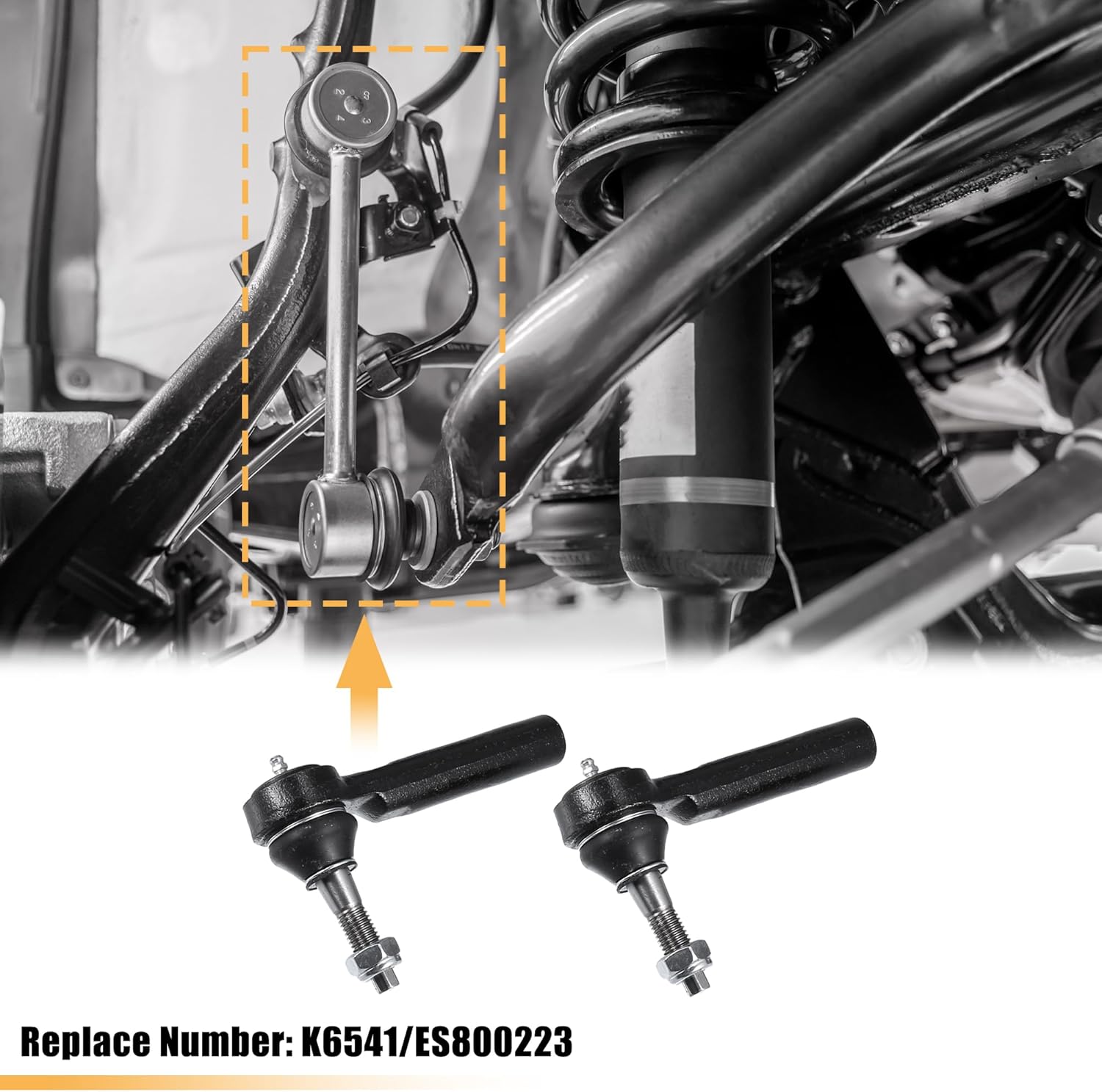 X AUTOHAUX 4pcs Front Lower Ball Joint Outer Tie Rod End Link Kit No.K6541/ES800223 for Cadillac Escalade ESV EXT for Chevy Silverado Tahoe for GMC Sierra Yukon Suspension Ball Joint