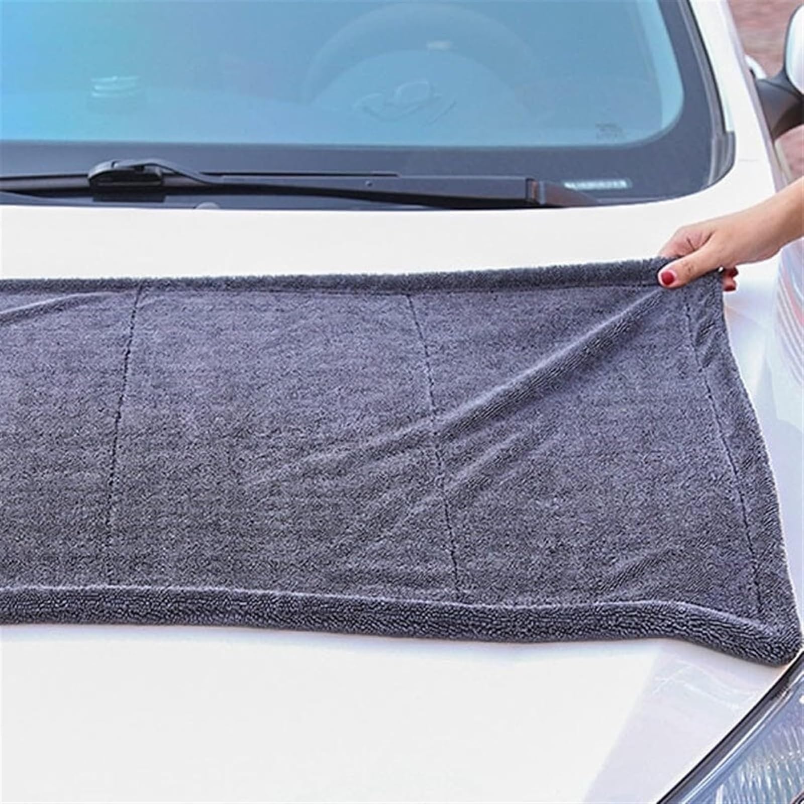 Toalla de secado de bucle trenzado, toallas de secado de microfibra for coches, paño de microfibra sin rayas, toalla de secado de coche extra grande ultra absorbente for coches(1pcs,60*90cm)