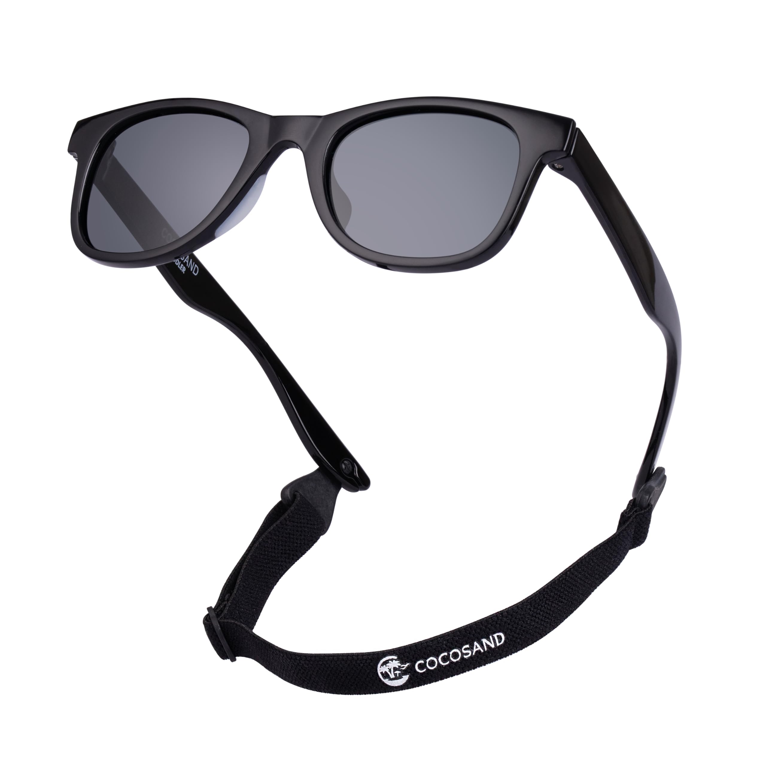 COCOSAND Kids Sunglasses with Strap Polarized Flexible Frame Soft Silicone Nose Pads for Toddler Boys Girls Ages 2-6