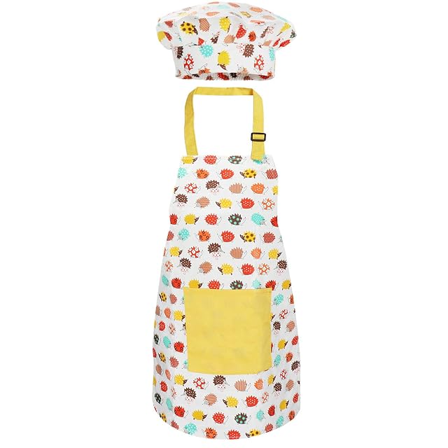 Jennice House Juego de delantal y gorro de chef para niños