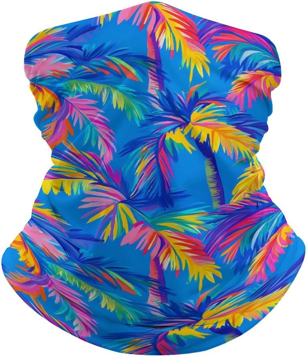 Colorful Palm Trees Neck Gaiter Elastic Ski Mask Gator image 4