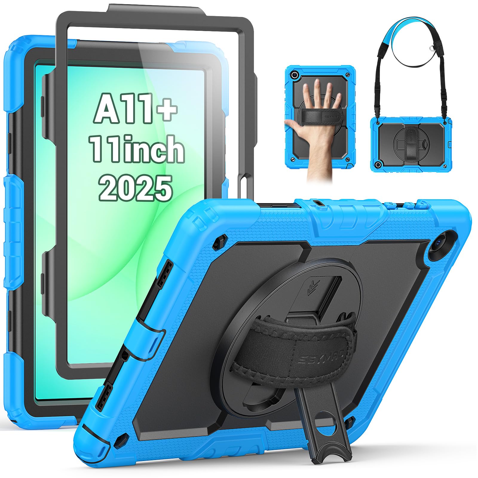 SEYMAC Funda para Samsung Galaxy Tab A11+/A11 Plus 11" 2025, Azul Claro