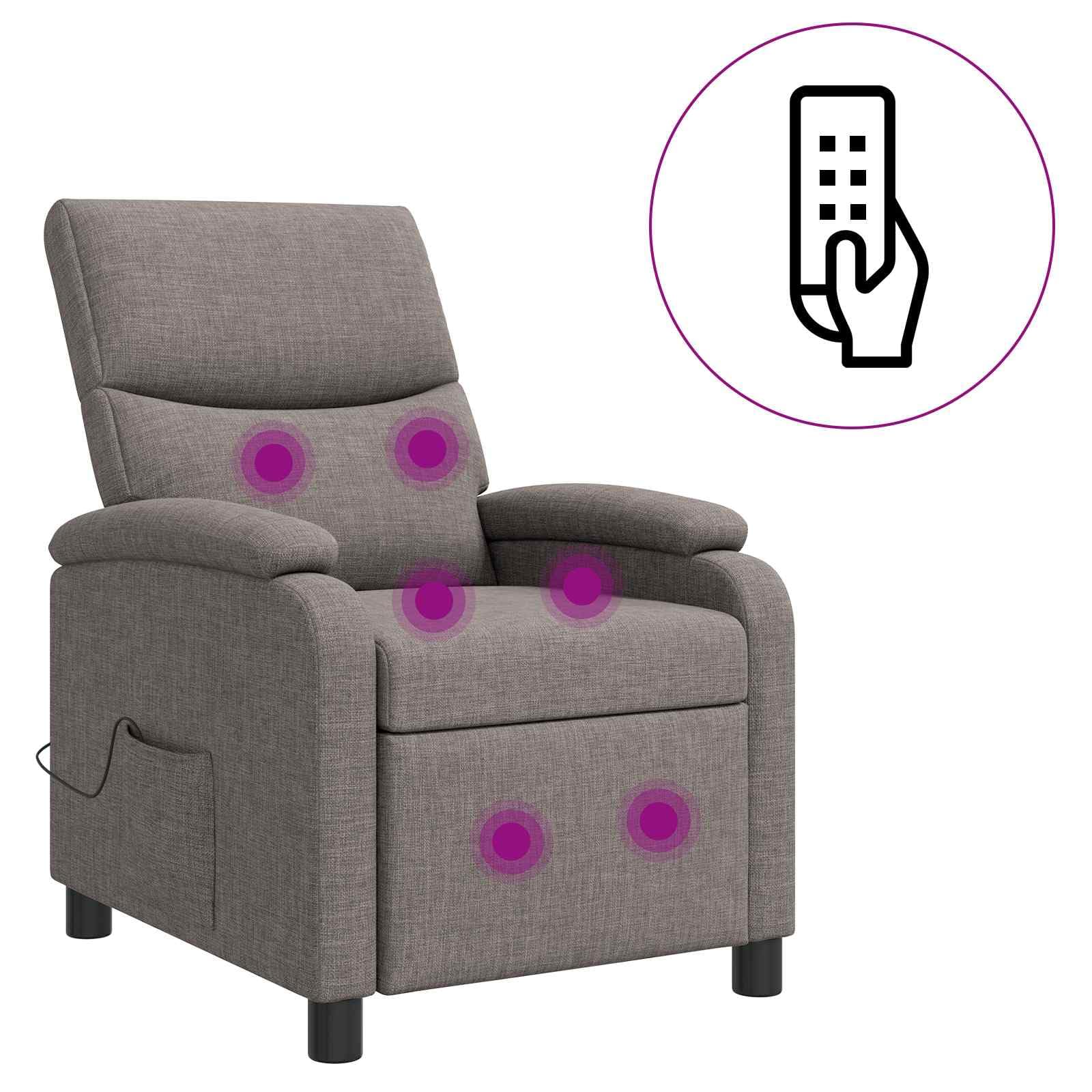 Fotel relaksacyjny w kolorze taupe z regulowanym oparciem 115-160