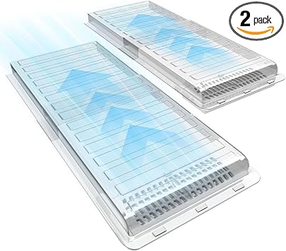 Touri Magnetic Air Vent Extender for Under Furniture, Up to 33", 2 Packs | Upgraded Thick PET Material, Vent Deflectors for Home Floor, Fits 10 to 12 Inch Registers, Extends Up to 33 Inch Long