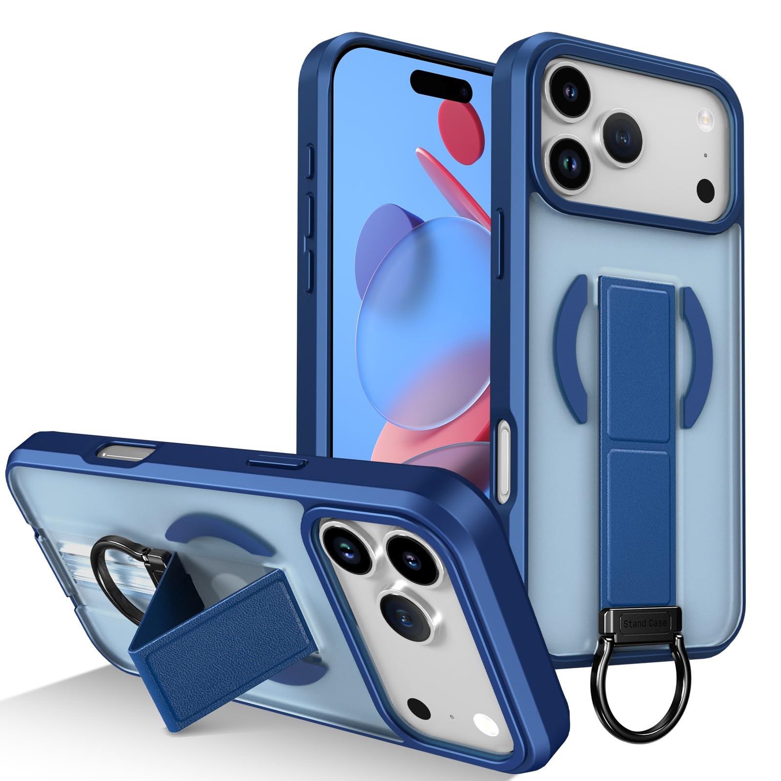 Coque iPhone 13 Pro Max silicone rigide bleu avec fixation magnétique - 8