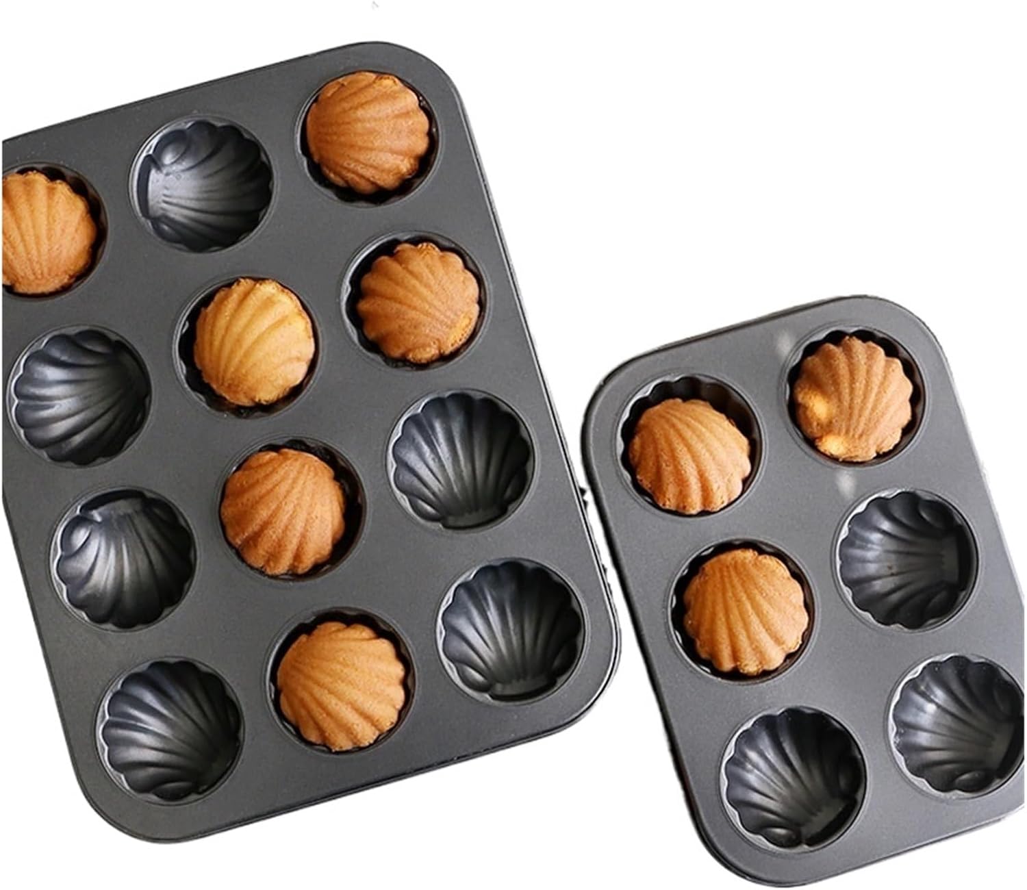 6/12 Slots Madeleine Mold Food Grade Carbon Steel Shell Cake Baking Pan Mould Bakeware Tools Kitchen Utensils Accessories Tools(6 slots)