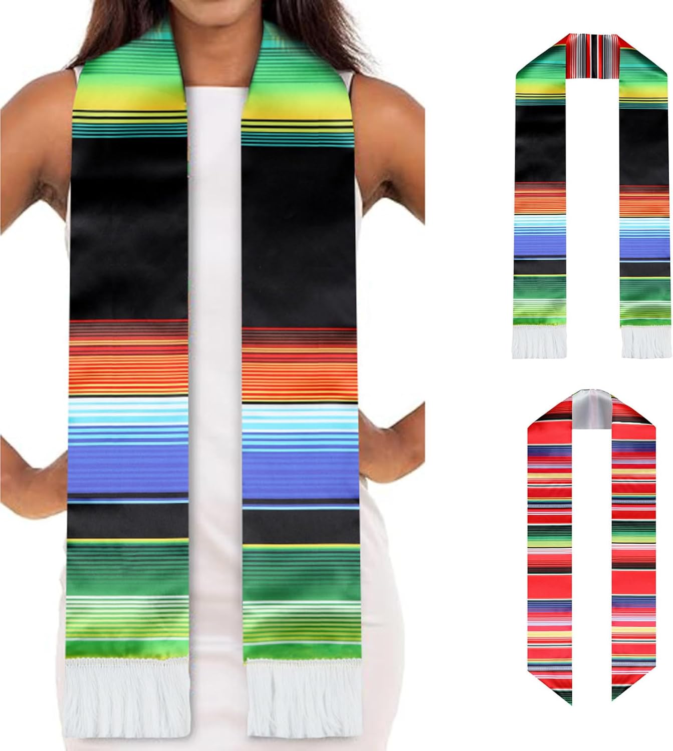 Graduation Stole Sash for Ceremony Academic Rainbow Choral Stole for College Graduation Sash - Image 2