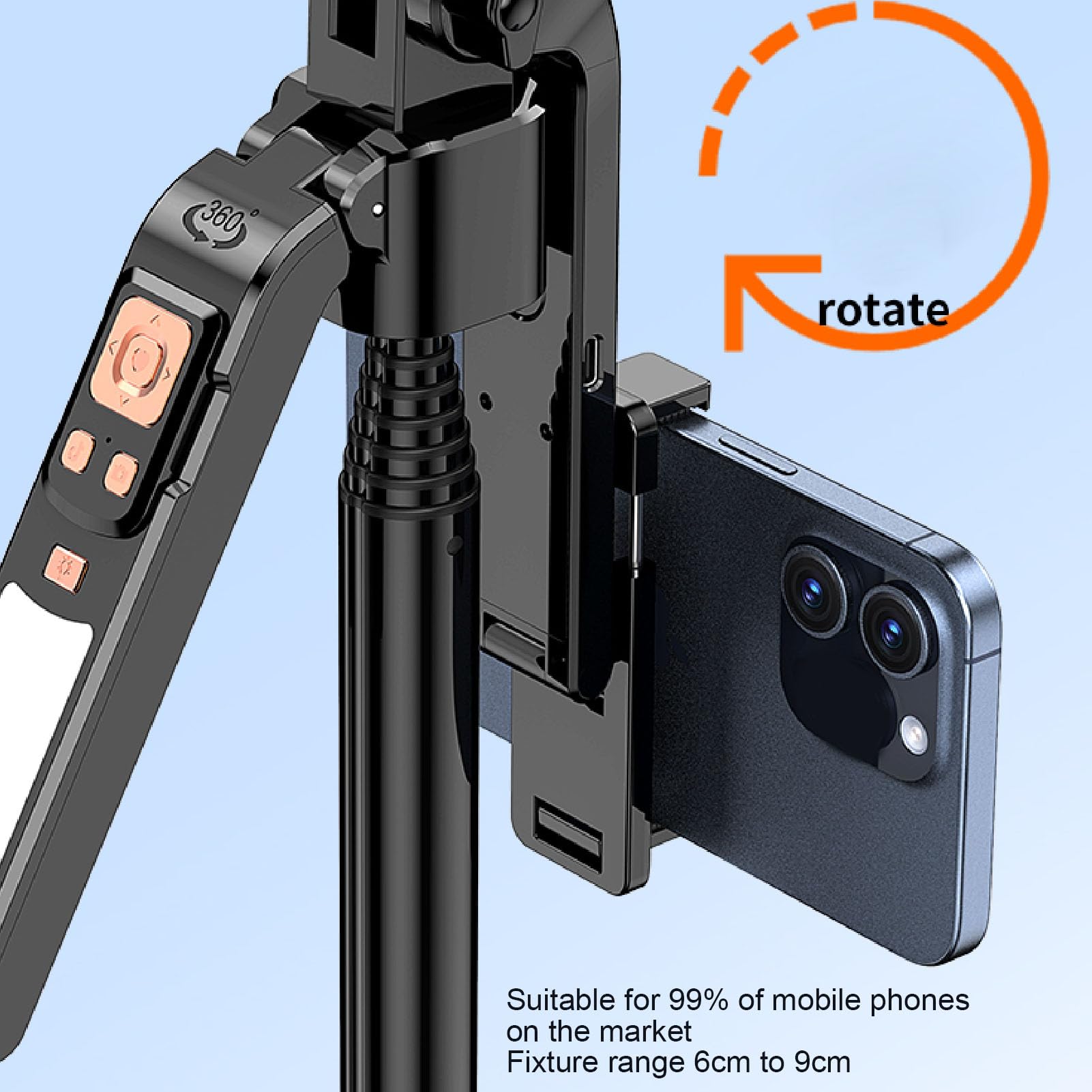 Stabilizator Gimbala do Smartfona, Czworonóg z Automatycznym śledzeniem Twarzy i światłem Wypełniającym, Uchwyt na Telefon, Stabilizator Gimbala do Telefonu Komórkowego do