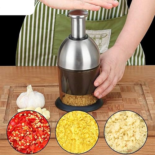 Miniatura 6 de YJ Stainless Steel Grinder, Garlic Press, Portable Coffee Grinder, Stainless Steel Blade, Home Office Travel for Coffee Beans, Spices, Garlic