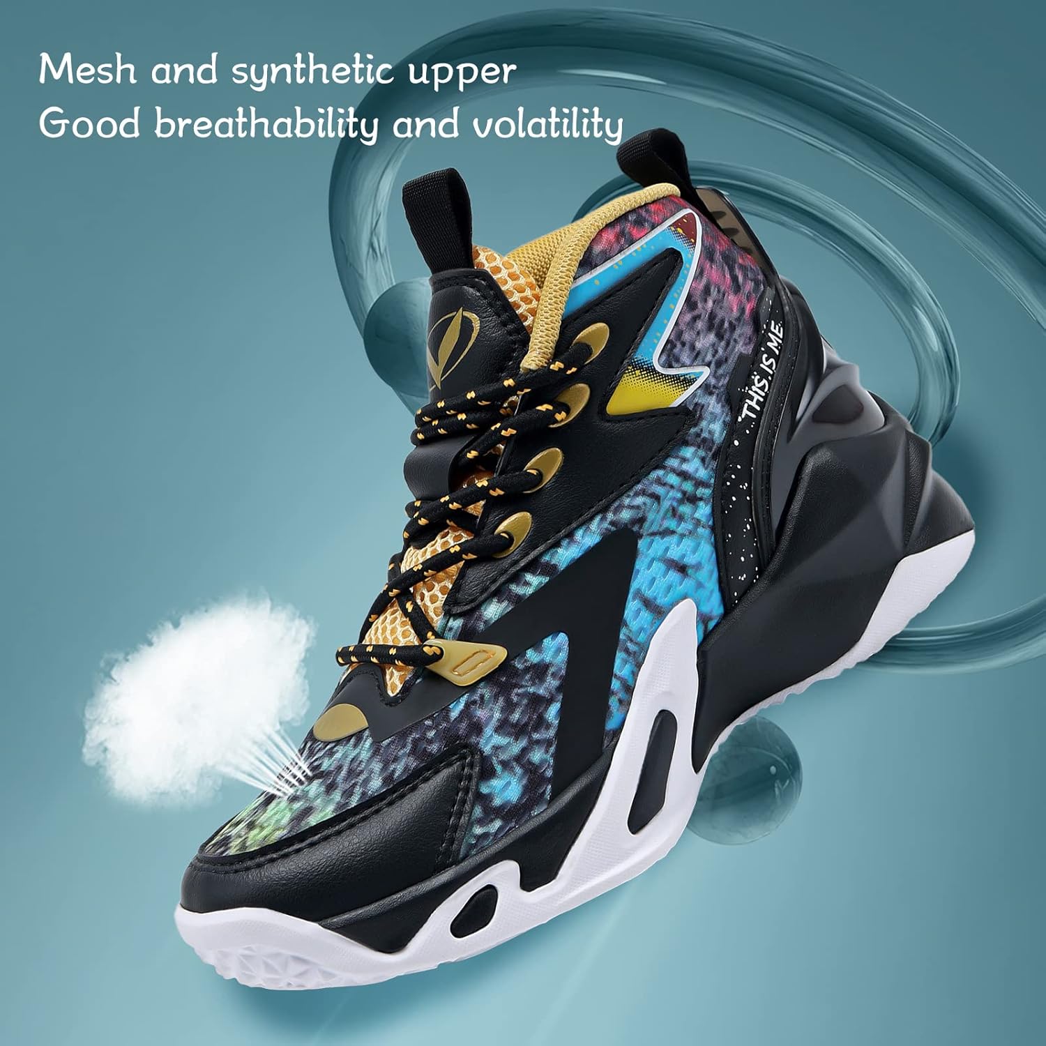 VITUOFLY Kids Basketball Shoes Boys Air Cushion Sneakers Girls Mid Top School Hoops Shoes Non-Slip Outdoor Sports Running Gym Comfortable Durable Little Kid/Big Kid - Image 2