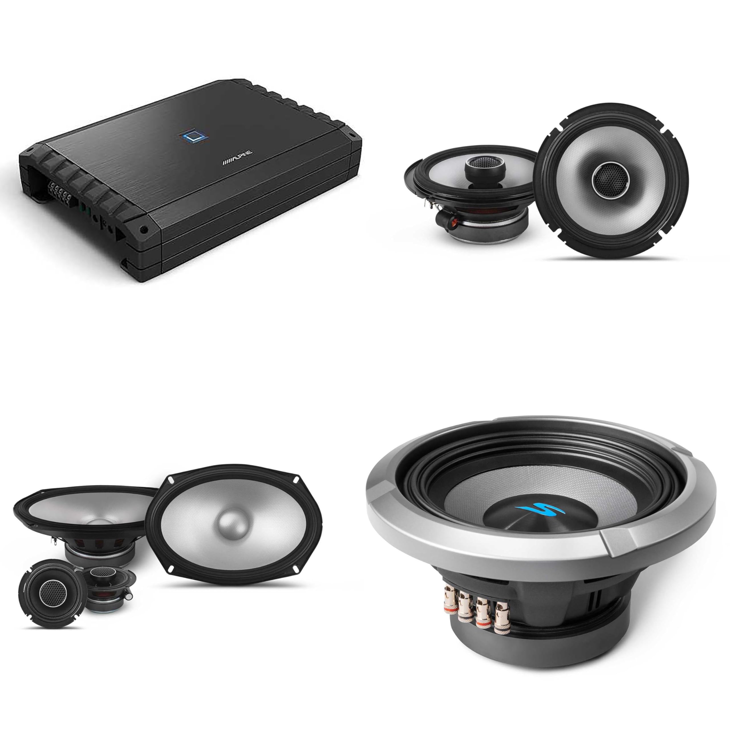 Alpine S2-A55V S-Series Class-D 5-Channel Amplifier, Hi-Res Certified, 40W x 4 + 200W x 1 @ 4 ?, 60W x 4 +300W x 1 @ 2 ? w/ S2-S69C, S2-S65 & S2-W8D4 8