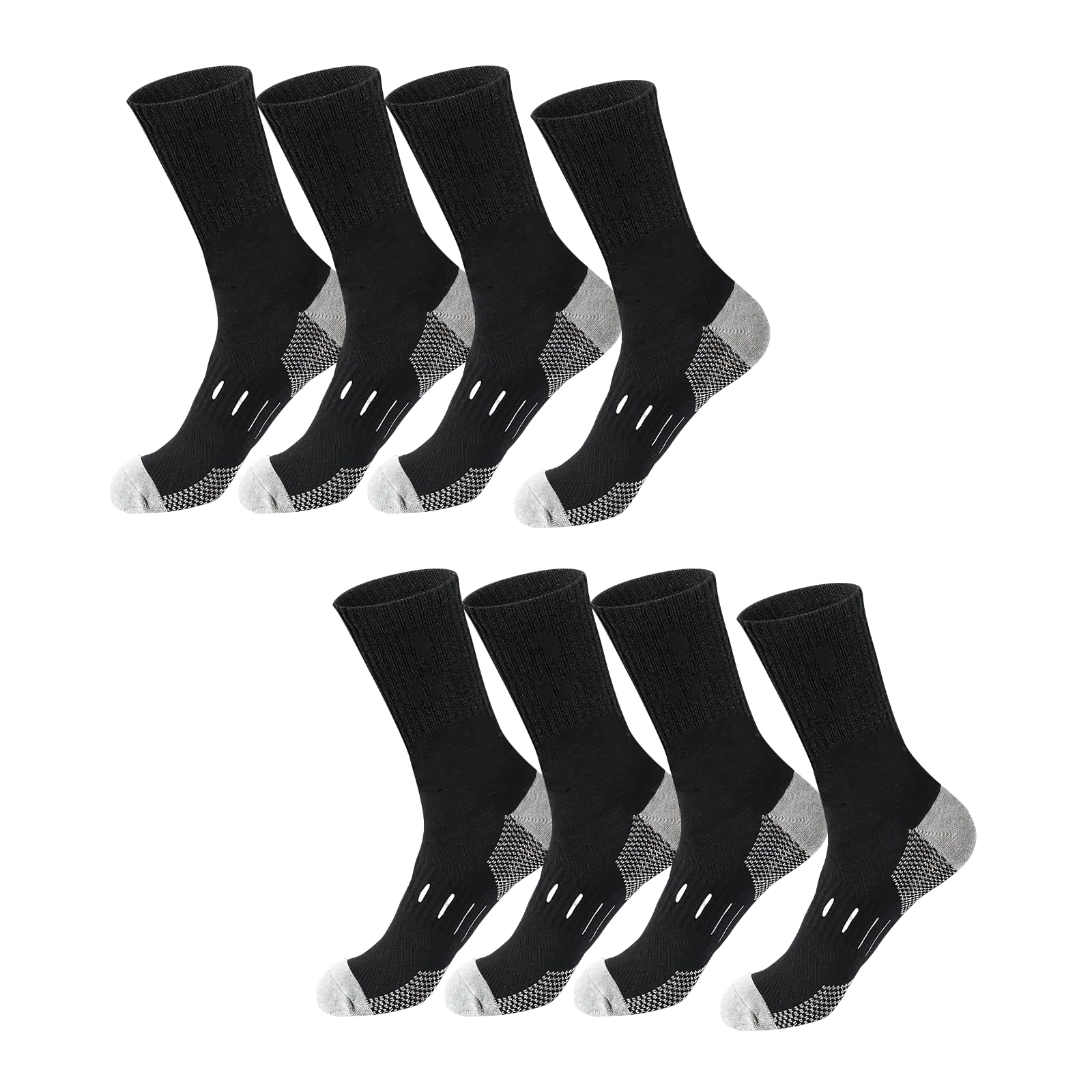 KASLCWA 4 Pairs Mens Socks Wicking Breathable, Cushioned Work Socks, Outdoor Crew Athletic Sock for Hiking, Walking, Running, Cycling