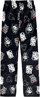 Anime Pajamas for Women - Cartoon Family Christmas Flannel Pants - Kawaii Black and Pink
