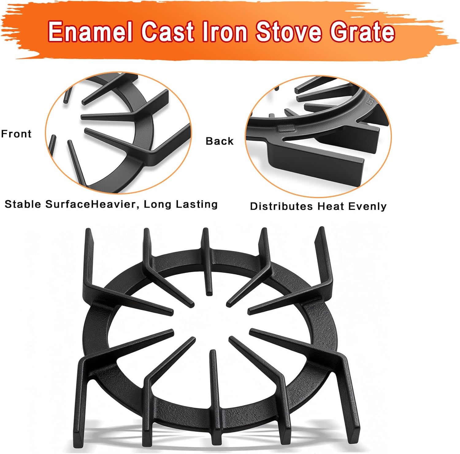 PA060037 PA060024 Stove Grate Replacement Parts for Viking Stove Parts 10"x 10.9"IN Cast Iron Burner Grate Viking Gas Range Grate PA060024 Cooktop Grate Stove Rack (1 Pack)