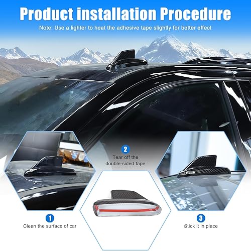 Miniatura 5 de HIRUFAIT Cubierta de antena de aleta de tiburón para Cadillac Escalade 2021-2023, accesorios de material ABS, antena de techo de automóvil, repuesto