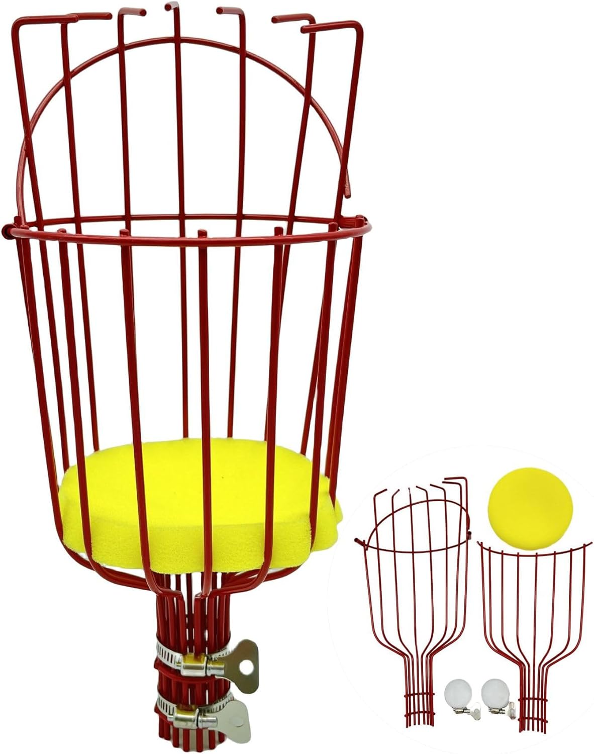 An apple-picking tool with an adjustable rod and basket