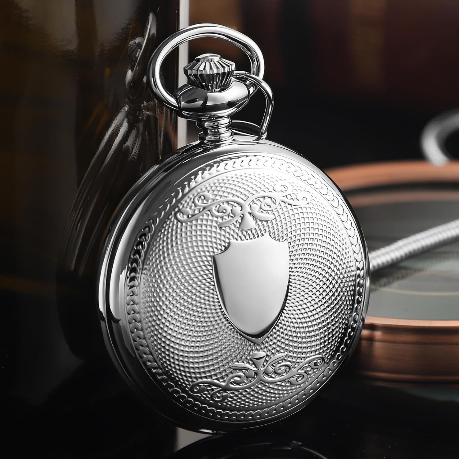 Automatic Pocket Watches Roman Numbers Scale Pocket Watch for Men | Automatic Mechanical Pocket Watches Roman Numbers Scale with Chain Christmas Graduation Birthday Gifts Father's Day