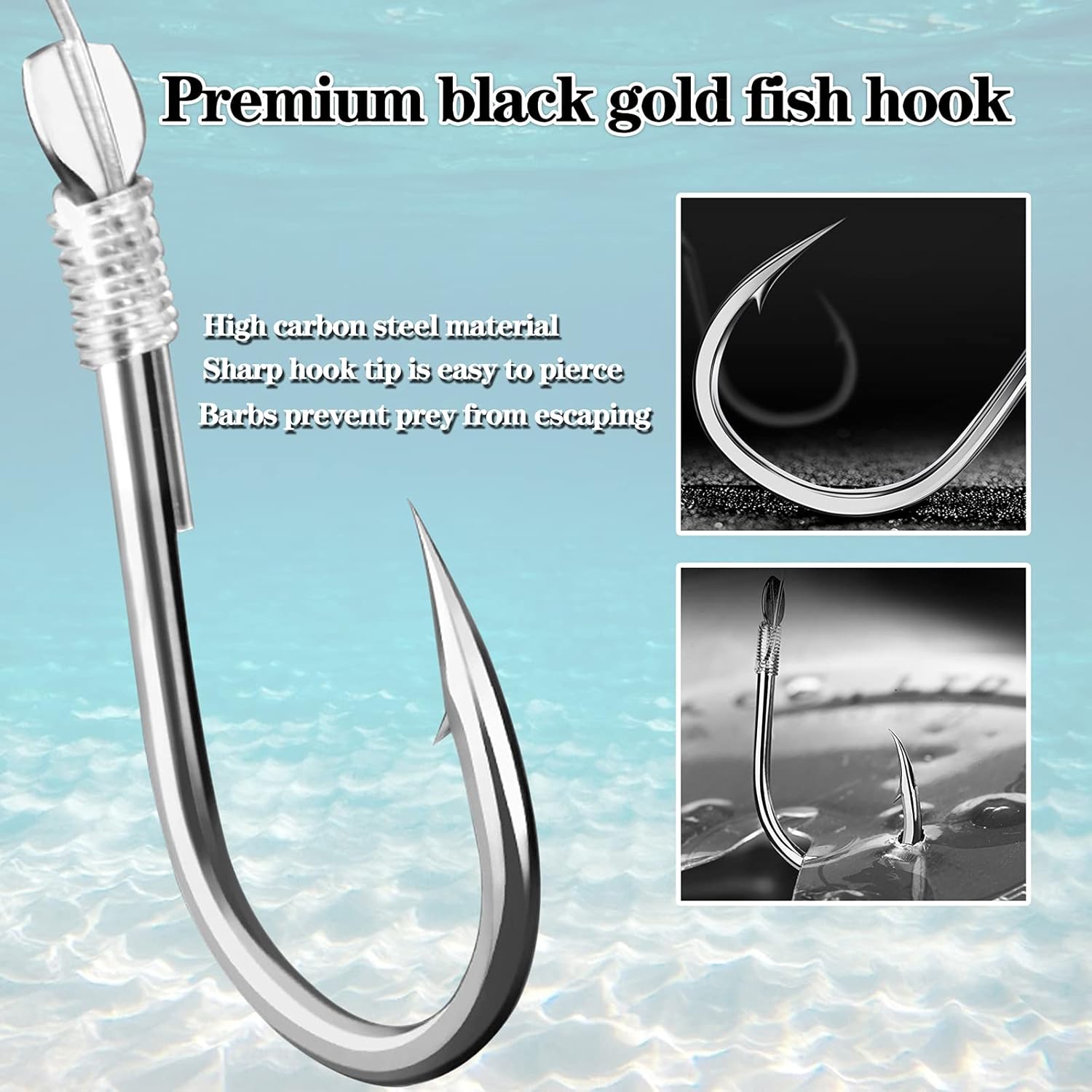 Fishing Hooks with Line, Strong Sharp Double Hook Rigs with Barbs, Pre Tied Fishhooks Already Tie‑in Fishing Wire/Leader, Fish Hook for Freshwater/Seawater (20 PCS) : Sports & Outdoors