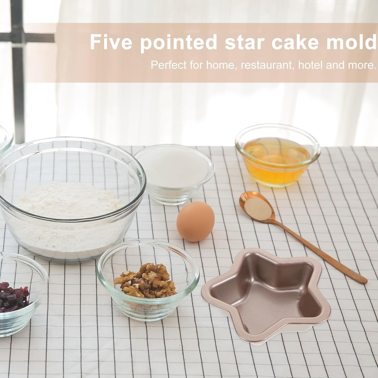Carbon Steel Star Shape Cake Mold 4 Inch Non Stick Ptfe Baking
