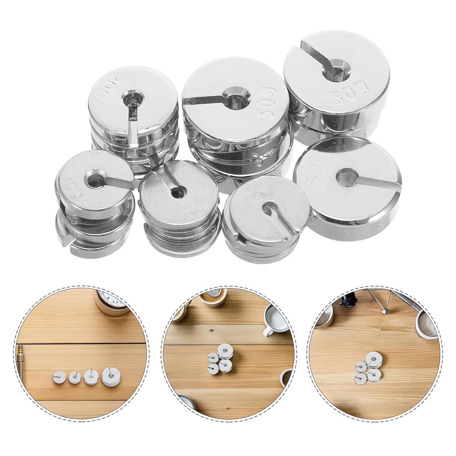 WOONEKY Hooked Calibration Weight Set Accurate Construction for Reliability with Iron Chrome Plating 35pcs Versatile Weight Combination for Physics Experiments in Educational