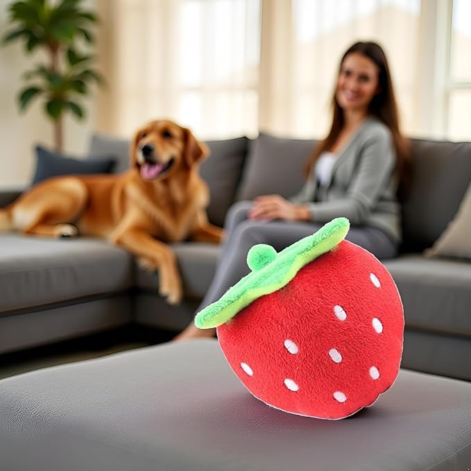 Juguete para Perro de Peluche Fresa con Chirriador miniatura 3