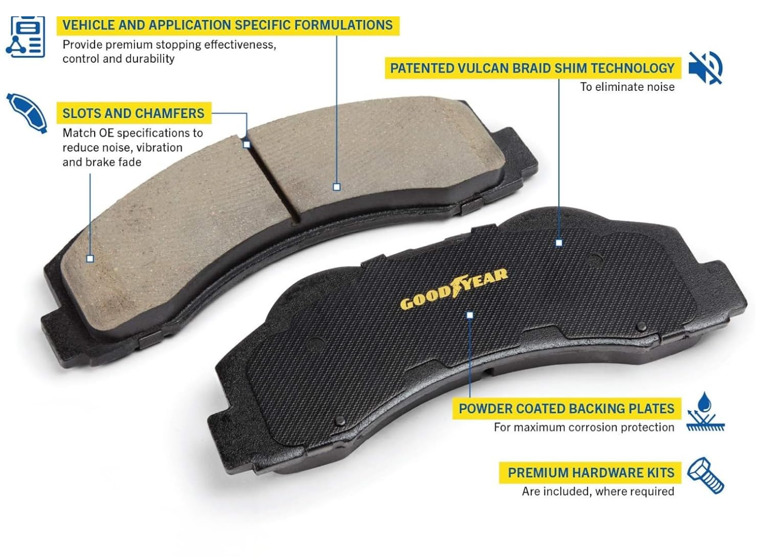 Amazon.co.jp: Goodyear Brakes PRK45668F | フロントブレーキキット