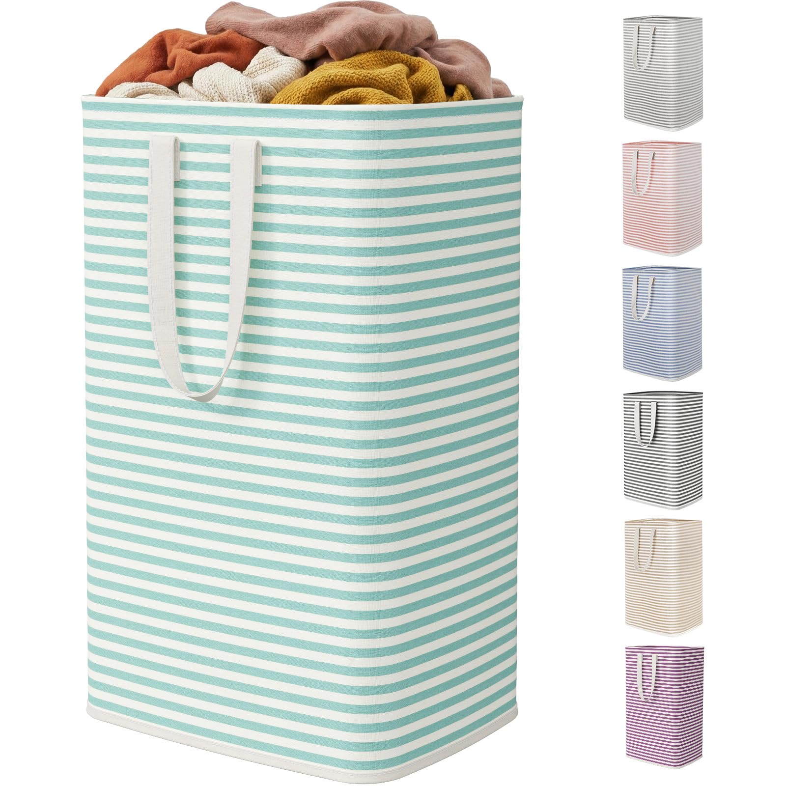 Lifewit 80L Collapsible Washing Laundry Basket Hamper, Dirty Clothes Basket Laundry Bin With Extended Handles For Storage Clothes In Bedroom Bathroom, Sage Green