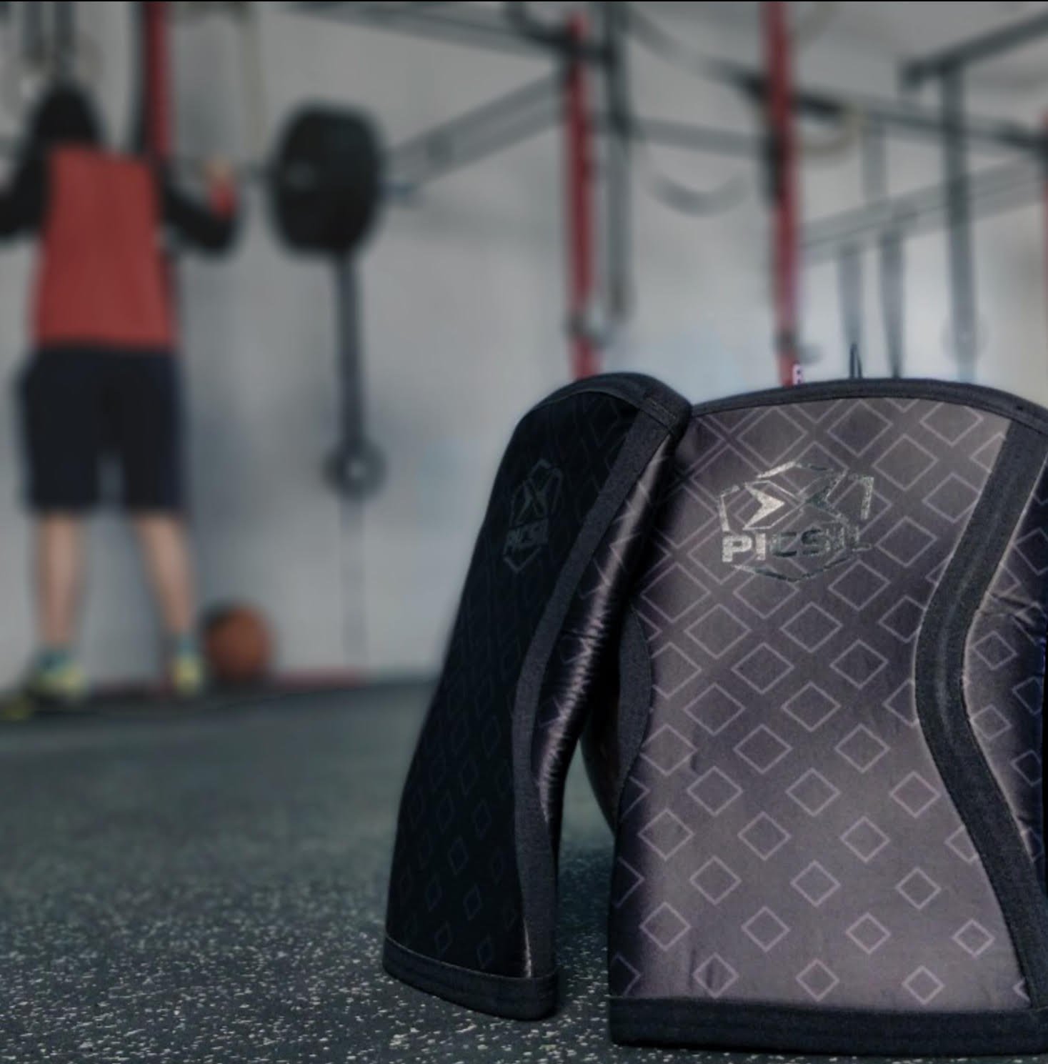 PICSIL, Knee Sleeve, Crossfit Knee Brace,Black 7mm (1 Pair), Crossfit