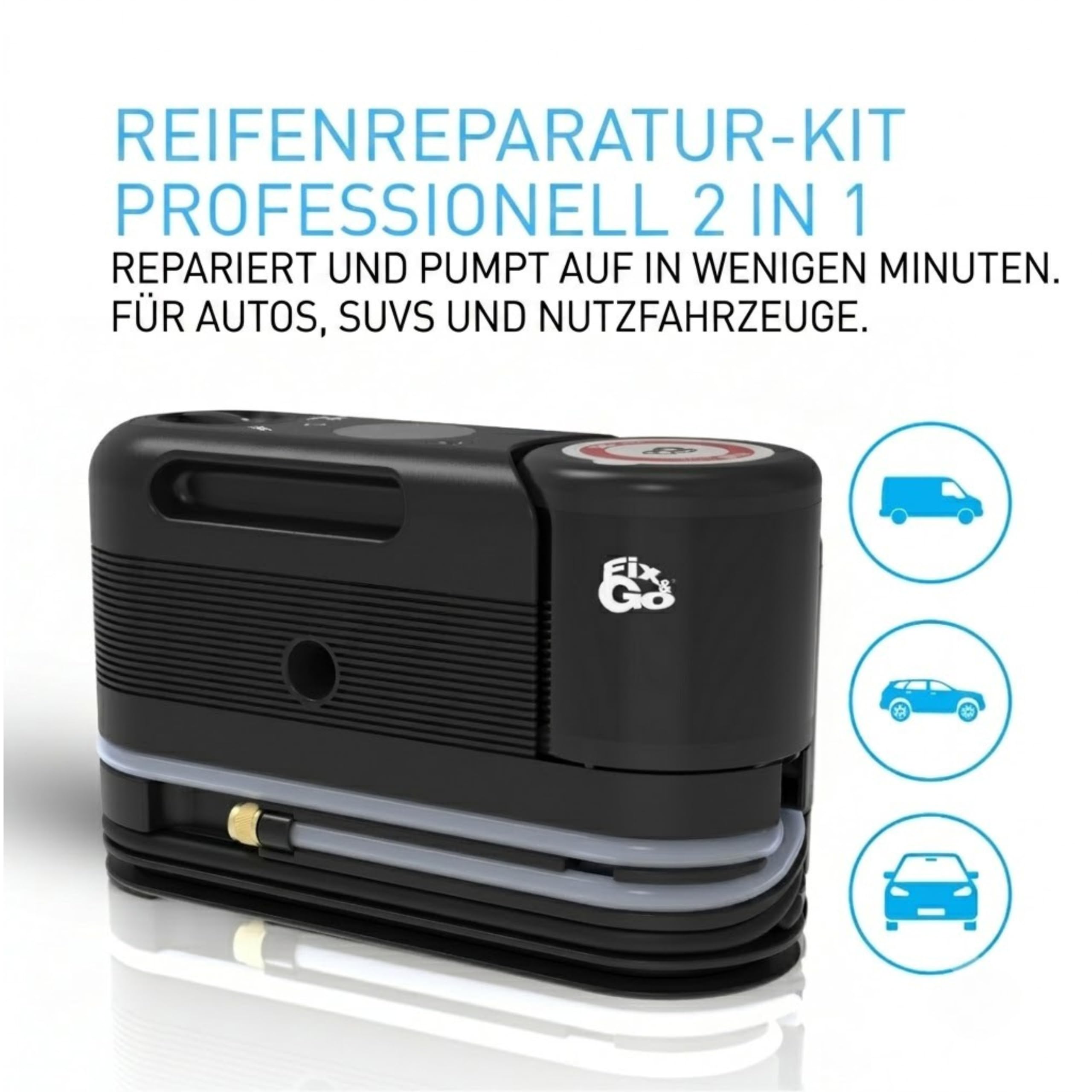 Fix&Go Sensor 12V Reifenpannenset mit Kompressor, RDKS sicher