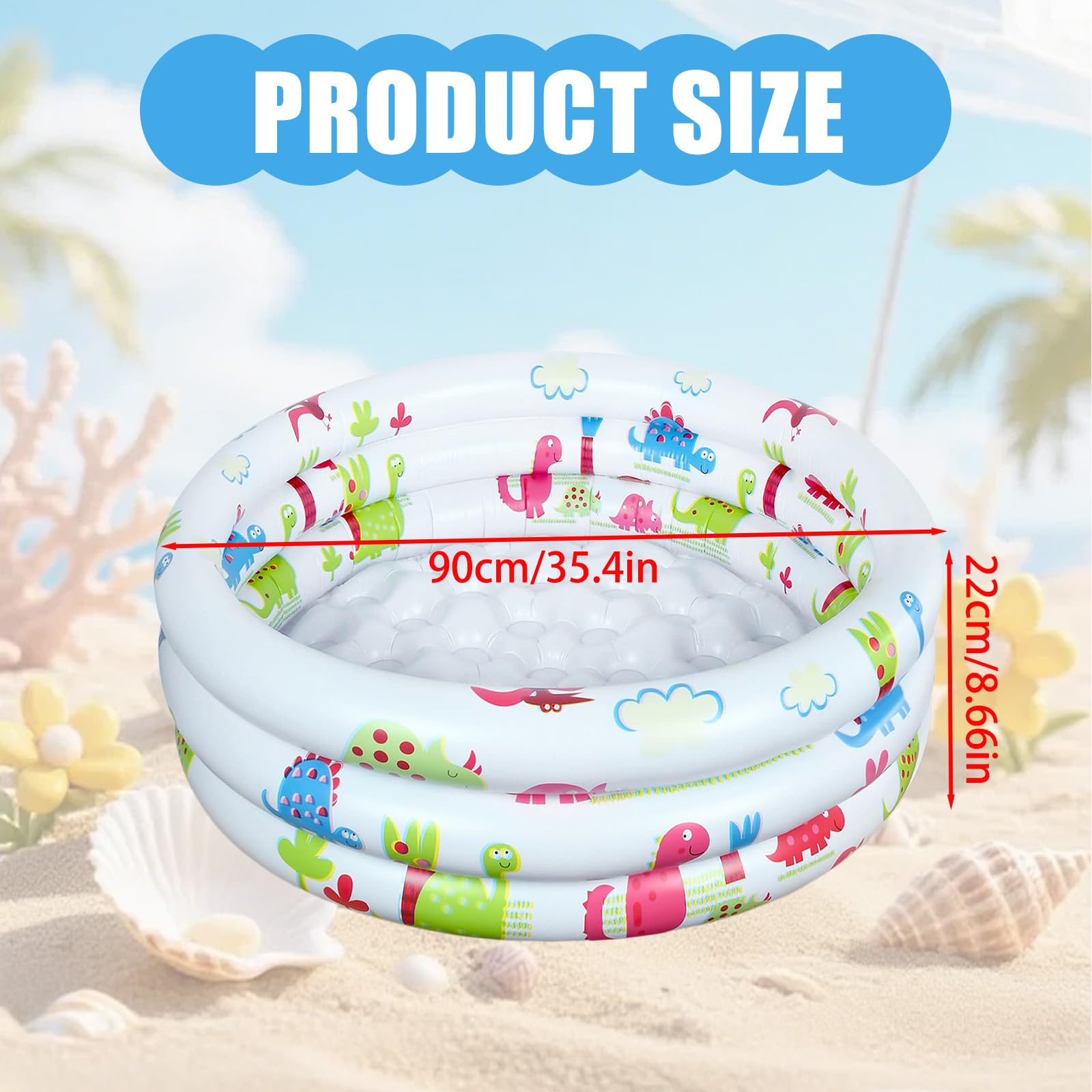 Petite Piscine Gonflable, Piscine Gonflable Ronde 90cm, Piscine Pataugeoire Bebe, Patogoire Bebe, Gonflable Bébé, pour Les Activités Eestivales en Plein air, Les Jardins et Les Plages
