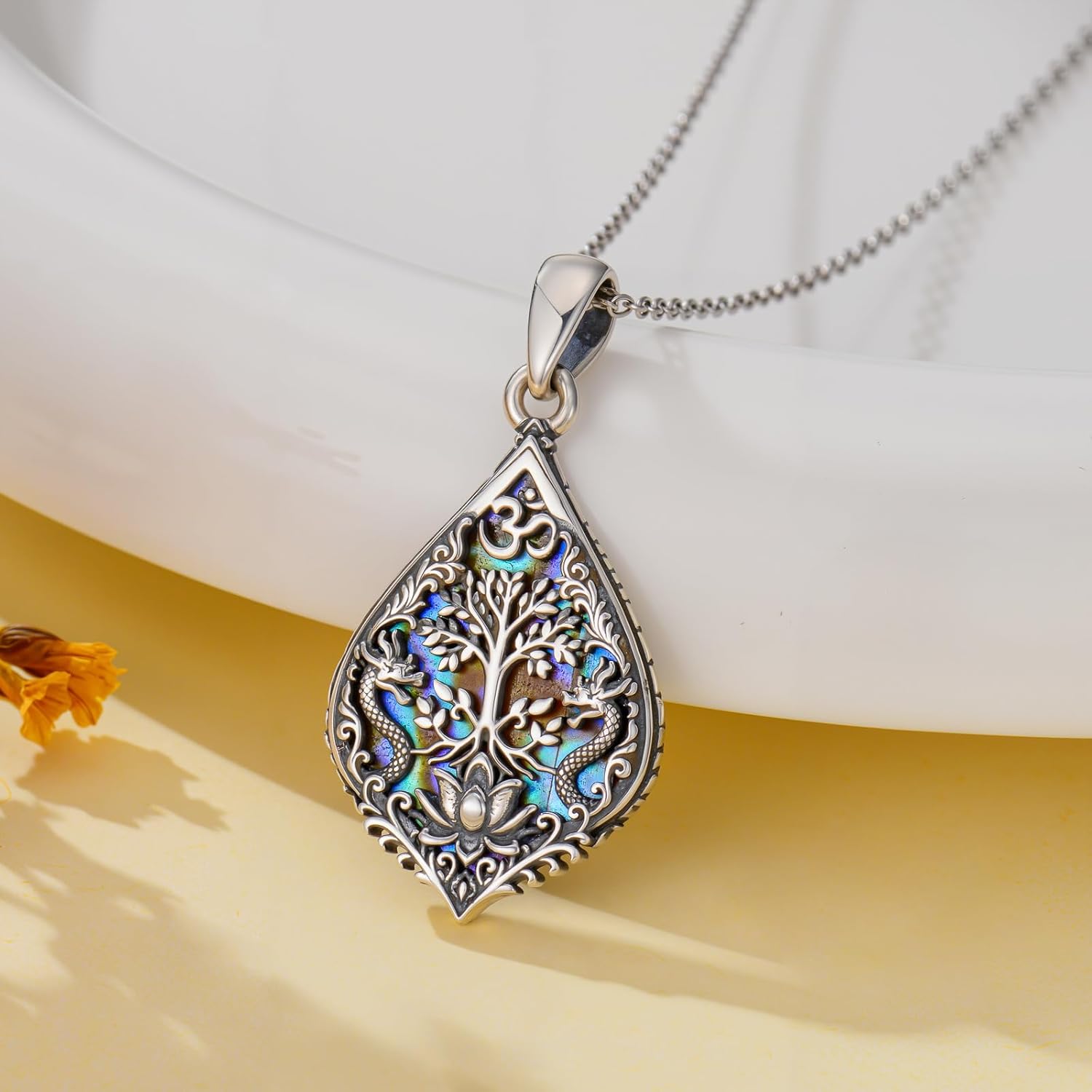 PROESS Sterling Silver Hamsa Fatima Necklace Elephant Necklace Blue eye Pendant Jewelry for Men Women Girls Boy - Image 7