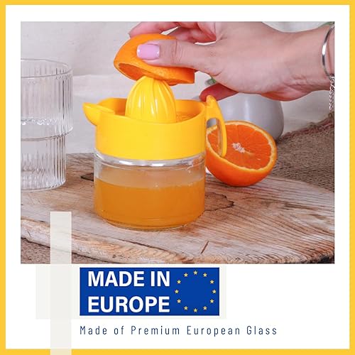 Miniatura 10 de Exprimidor de limón de vidrio, naranja, exprimidor manual de pomelo, exprimidor de cítricos pequeños, extractor manual de mano con mango y boquilla