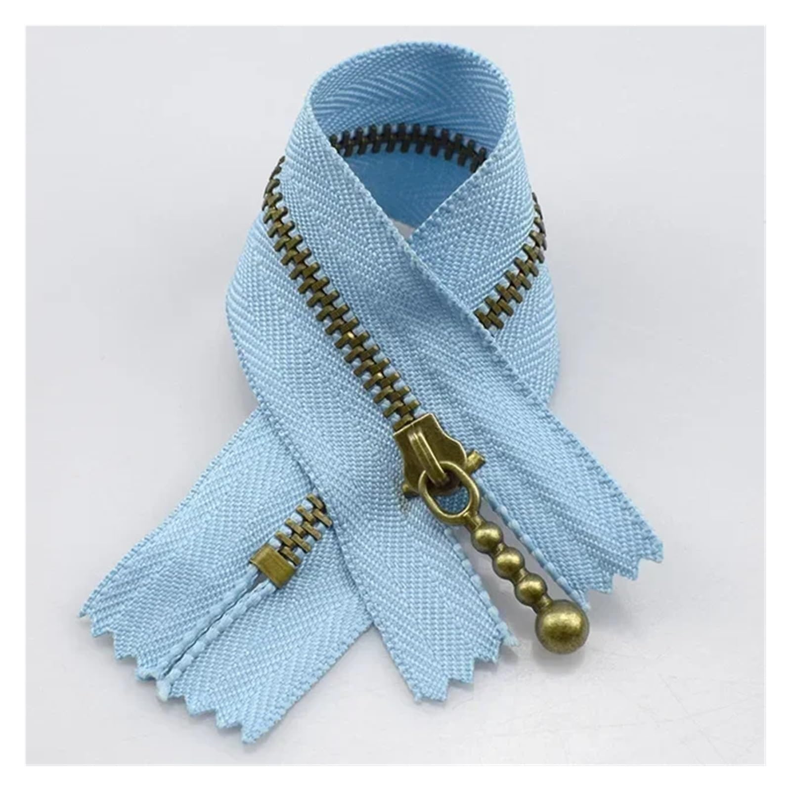 Reißverschluss 5/10 Stück 3# Metallreißverschlüsse 12–40 cm geschlossener Reißverschluss for Geldbörse, Schuhe, Taschen, Reißverschluss-Reparaturset, Nähzubehör ( Color : A4-15-SkyBlue , Size : 30CM_1