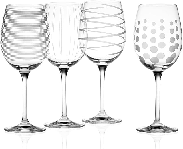 Mikasa Cheers Crystal White Wine Glasses Set, 4 Piece, 450ml