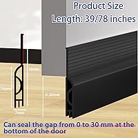 Vista 3 de Tope de Corriente Adhesivo Bajo la Puerta, Barrido de Puerta Autoadhesivo para la Parte Inferior de la Puerta, Tira de Sellado de Puertas