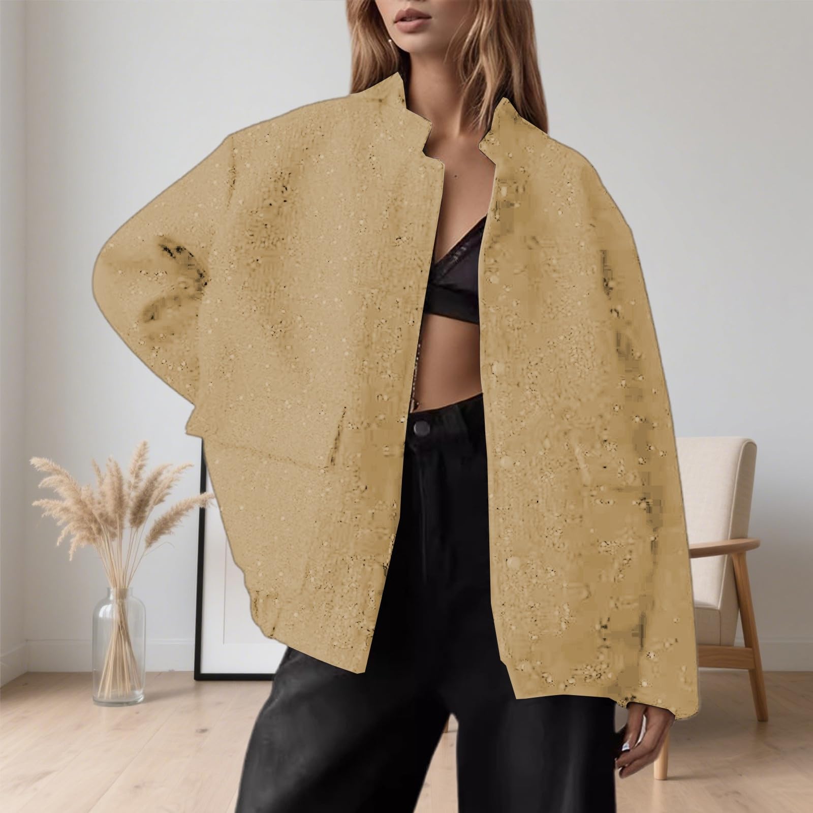 Chaqueta De Mujer Primavera - Chaqueta Informal Femenina de Cuello con Bordado de Lentejuelas para Uso Diario y Estilo Callejero