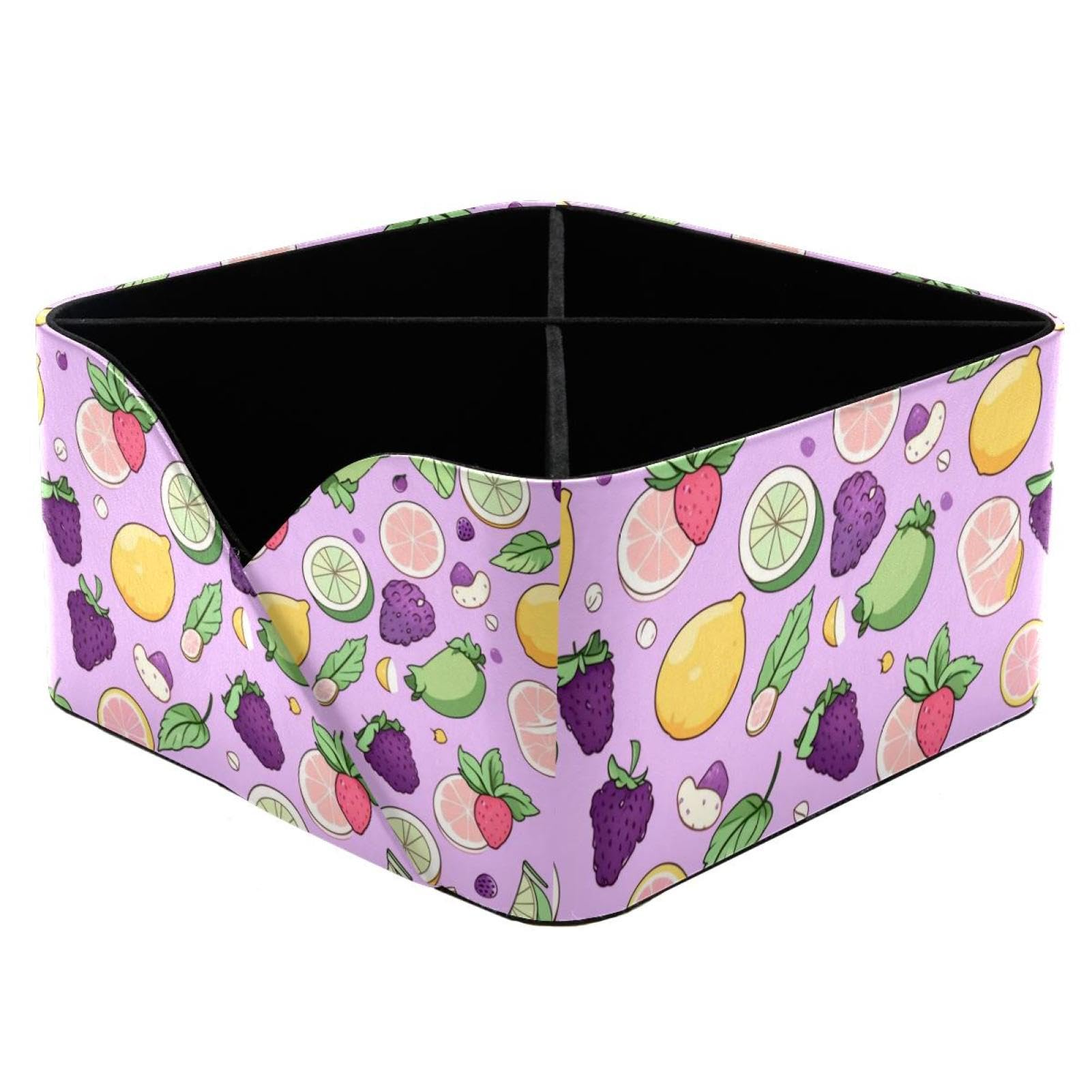Porte-stylo violet à motif fruits pour l'organisation des fournitures d'art des enfants