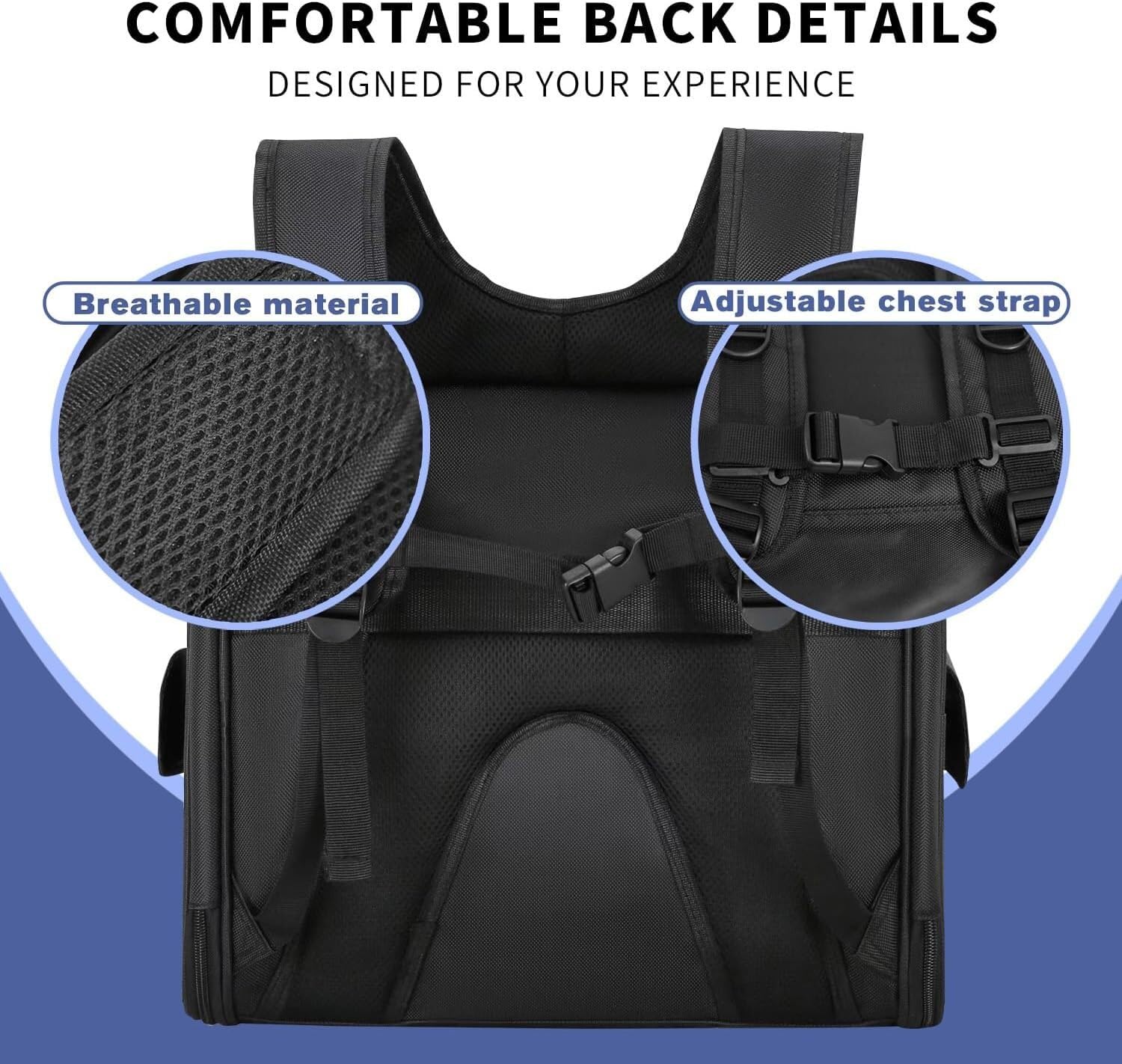 Transportin Gato Mochila Transportadora para Gatos Y Perros, Cachorros con Capacidad para hasta 18 Libras, Mochila para Perros Y Gatos Trasportines Gato