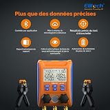 Elitech Manometro Digitale per Refrigerante HVAC con Bluetooth e APP Misuratore di Pressione Temperatura e Vuoto per Aria Condizionata Pompe di Calore, Analisi Dati in Tempo Reale LMG-10W - 2